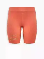 Torrid 9 Inch Signature Waist Hell Yeah Bike Short Coral Orange 1X #41390
