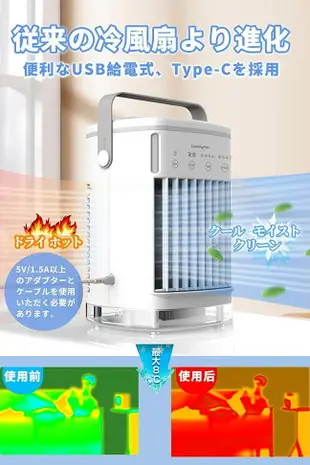 日本 TWONE 桌上型水冷扇 水冷扇 迷你冷風機 桌面風扇 冷風扇 USB冷風機 空調扇 小風扇 空氣濾淨 加濕器【小福部屋】