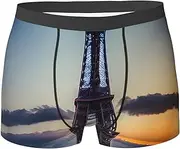 [CADREWY] Eiffel Tower Print Wide Range of Sizes Men Briefs Breathable Stretch Lightweight for Everyday Wear