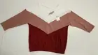NWT Absolutely Famous Women's Merlot Heather Top Red White Mauve Size Small