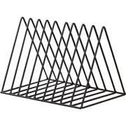 Triangle File Folder Racks and Magazine Holder,10 Lattice Metal Black