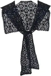 [LIFKOME] Comfy Sun Protection Shawl Black Scarf Evening Wrap Sun Block Cape Lace Scarf Shoulder Wrapper