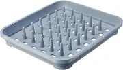 Addis Eco Made from 100% Recycled Plastic Draining Dish Plate Rack with pegs, Light Grey, 33.5 x 38 x 5cm
