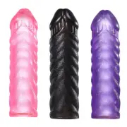Silicone Penis Sleeve Extender Girth Enlargement Reuse Strecher Condom Delay Men