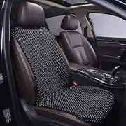 KENNISI Beaded Seat Cover Car Cooling Auto Seats Durable Large Wooden Bead Chair Truck Cushion for Summer Stress Free All Day 1-PC (1-Black-PJ)