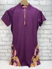 Pebble Beach Dry Delux Performance Stretch Womens Medium Plum Dress NWT