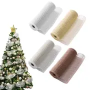 4Pcs 26x10CM Yards Christmas Decor Mesh Rolls Net Ribbon For Wreath Making-Style 2