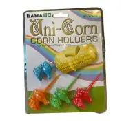 NWT Rainbow Unicorn (Uni-Corn) Corn Holders, Blue, Orange, Green & Red
