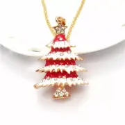 Betsey Johnson Necklace Red Snow Crystal Tree