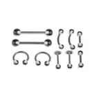 10Pcs/Set Transparent Acrylic Barbell EyebrowBelly TongueRing Piercing Jewely