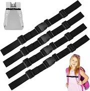 Chest Strap Backpack Children, Pack of 4 Step by Step Chest Strap Nylon Chest Strap Backpack Black Backpack Chest Strap Retrofit Chest Strap for Backpack Chest Strap for School Backpack