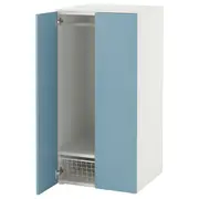 SMÅSTAD / PLATSA wardrobe, white/blue, 60x57x123 cm