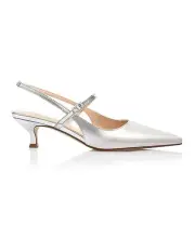 [VERALI] Luce Slingback Kitten Heels in Silver Mirror