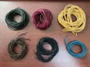 6PCS ASSORTED BEADING CORD FAUX LEATHER 1 mm 2 mm