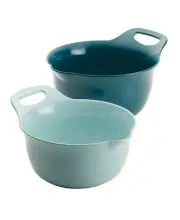 Rachael Ray Kitchenware Nesting 2 Piece Melamine Mixing Bowl Set 2qt and 3qt