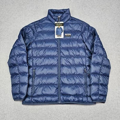 NWT Eddie Bauer Mens Small Microlight IV Down Packable Jacket EB650 Blue Puffer