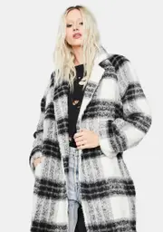 Top Of The Class Plaid Wool Coat
