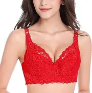 [Generic] Custom Sports Bra Women Full Cup Thin Underwear Small Bra Plus Size Wireless Lace Bra Breast Cover B C D Cup Large Size Lace Bras Wire Push up Bra