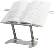 Metals Book Stand for Reading,Base with Non-Slip Pads Adjustable Textbook White
