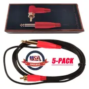 5-Pack For Tattoo Power Supply Silicone RCA Clip Cord 1/4" Phono Plugs 6ft