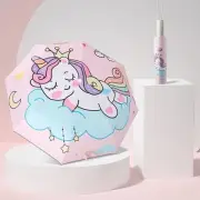 Three-folding Umbrella Automatic Pink Unicorn Umbrella