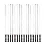 16pcs Kebob Skewers 45cmx5.92mmx1.66mm Flat Sticks with Plastic Grip Handle