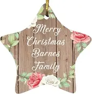 [Designsify] Christmas Tree Decoration, Merry Christmas Barnes Family, Star Ornament B, Gifts for Birthday Anniversary Valentines Mom Mothers Fathers Day Party, to Men Women Him Her Friend Mom Dad