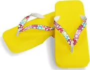 Hajime(一歩) [One Step] [Hajime] Geta Clogs, Soft and Water Resistant, Made of Sponge 11.2 inches (28.5 cm), YL/Large Flower 3, Large Flower 3 (Flower 3/28.5), flower 3, 28.5 cm