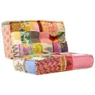 Floor Sofa Cushion Pouffe Lounge Chair Patchwork Thickly Padded Foldable Seat