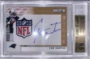 2011 PANINI ROOKIES & STARS GOLD CAM NEWTON AUTO RC /25 W/NFL PATCH LOGO BGS 9.5