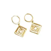 ANYCO Earrings Gold Plated Bohemian Luxury Geometric Car Flower Pendant Drop For Women Girl Fashion Stylish Rock Punk Accessories Jewelry Gifts