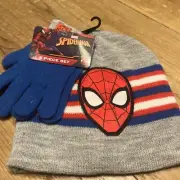 Spiderman Hat , With Gloves Spider-man 2 Pc. Brand New With Tags Berkshire