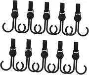 ULDIGI 10Pcs Stroller Hooks Heavy Duty Shopping Trolley Bag Hanger for Easy Installation Compatible with Electric Vehicles Strollers and More