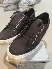 NEW Superga 2750 Cotu Classic Women’s Sneakers - Dark Gray - Size 7.5
