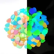 Glow in The Dark Stones,Glow Stone Rocks,300/600 Pcs Luminous Garden Stones for DIY Decorative Walkways Outdoor, Multicolored for Garden, Potted Plant, Fish Tank (Color : Mixed Colors, Size : 300pcs