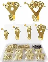 120PCS Picture Hangers, Heavy Duty Picture Frame Hooks Supports Up to 100 lbs - 10 Pack with Nails, Picture Hanging Hooks for Drywall, Mirror Hanging Hardware, Plaster Wall Picture Hangers