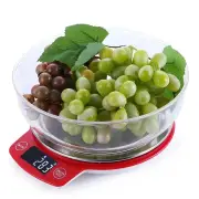 ANYGLEAM Red Stainless Round Kitchen Scale 3Kg Accurate Measure Electronic Portable Digital Display