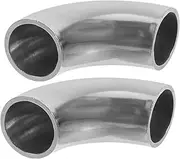 FELTECHELECTR 2pcs Exhaust Elbow Fitting Stainless Steel Elbow Fittings Replacement Exhaust Elbow Mandrel Bend Elbow Stainless Steel Pipe Fittings