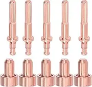 10Pcs Brass Nozzle Electrode Kit for MC60 MC100 Plasma Cutter Torch, High Temperature Resistant Corrosion Resistant Electrode Nozzle Kit