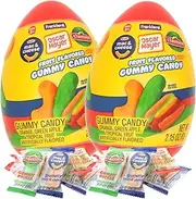 Sweetzo Jumbo Prefilled Easter Eggs, Pickle, Macaroni and Cheese, and Hot Dog Individually Wrapped Gummies, Basket Stuffer Candies, Candy That Looks like Food, 2.15 Ounces (Pack of 2)