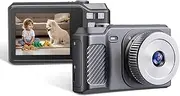 1080P Digital Camera 56MP Portable Digital Video Camera 2.8 Inch IPS Screen 8X M l Focusing Built-in Battery Flash Birthday Teens Students Friends Black