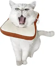 USAMS Adjustable Cat Recovery Collar, Cute Neck Cone After Surgery, Wound Healing Protective Cone Surgery Recovery Elizabethan Collars, Soft Edge for Kitten and Cats (1-Pack) (Toast)