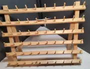 60 Spool Wooden Thread Holder Spool Thread Rack Stand up Wall June Taylor