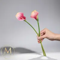 在飛比找momo購物網優惠-【Floral M】氣質仙女藕紫色海芋仿真花花材 （5入組）