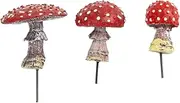 3Pcs Glow in The Dark Mushroom Decor, Mushroom Night Light, Fun Fairy Garden Decor for Outdoor Landscape Garden Courtyard