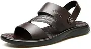 [CLSQLXYJZC] Men's Beach Slippers, Summer Lightweight Casual with Two Adjustable Straps Open Toe Sandals, Outdoor Soft High Elastic Non-slip Soles Beach Trainers