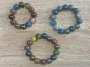 3 Beaded Bracelets Handmade Jewelry Kandi Multicolor RAVE-FESTIVAL-PLUR-EDM