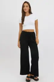 Black Wide Leg Pants Low Rise - Size 16XL, Women's Wide Leg Pants