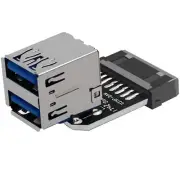Motherboard USB 3.0 19PIN / 20PIN Connector To 2 Ports USB3.0 Female Adapter