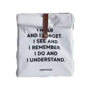 Large-Capacity Fresh Cooler Bags Aluminum Foil Insulation Bag White Letter Print Portable Lunch Bag Convenient Lunch Box